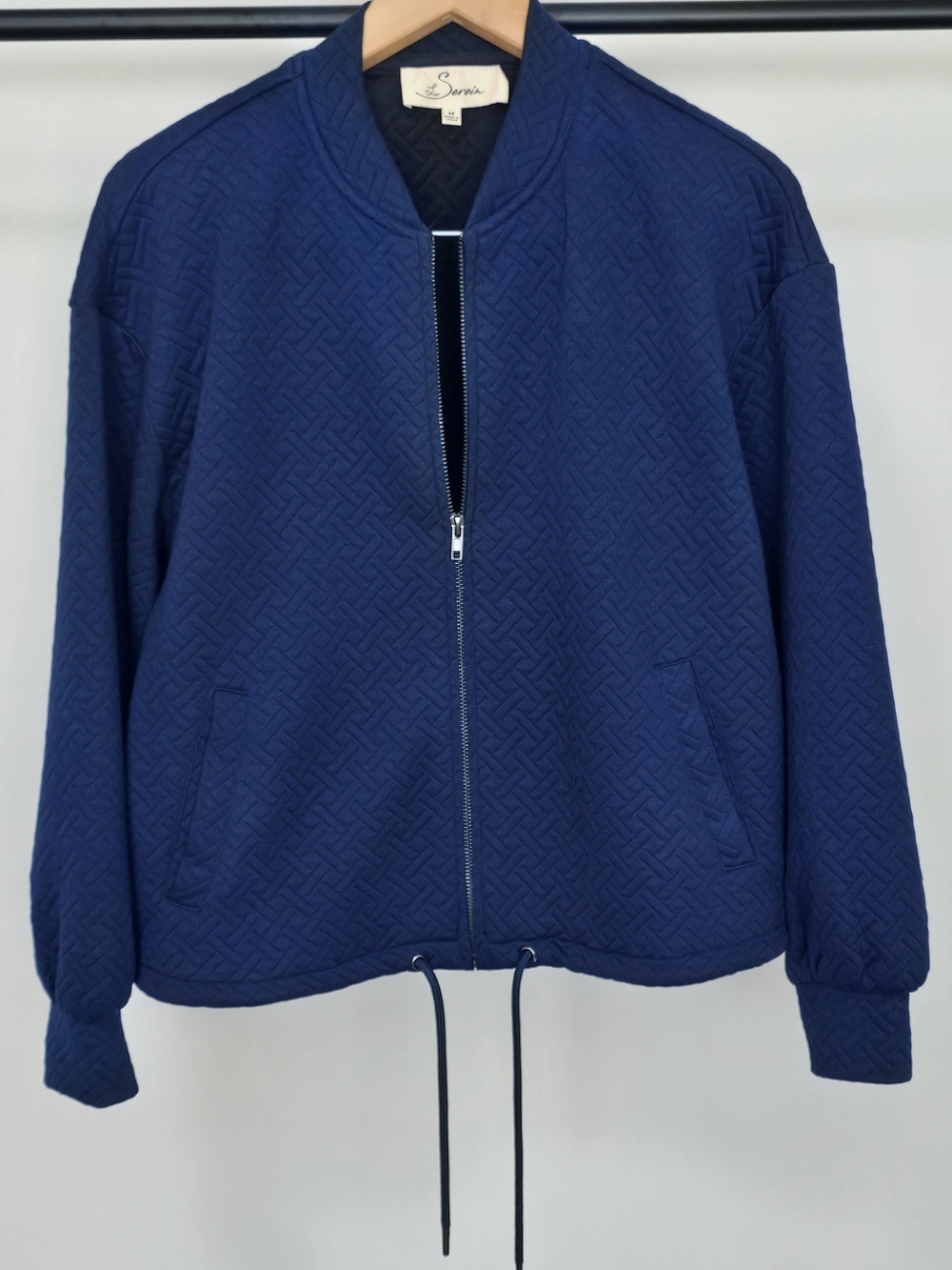 Sonia Navy Quilted Bomber Jacket